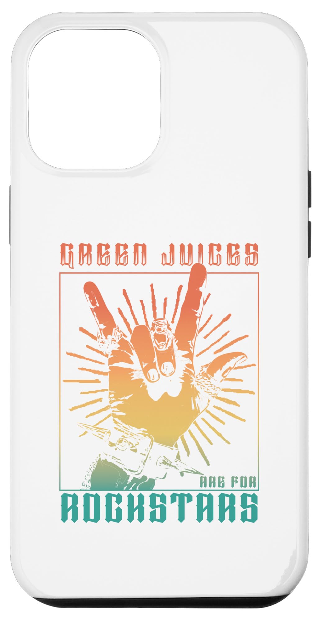 iPhone 14 Plus Green Juices Are for Rockstars - Retro Rock Lover Case