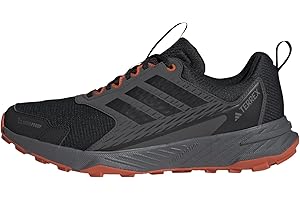 adidas Men's Terrex Tracefinder 2 Climaproof Trail Running, Core Black/Core Black/Semi Impact Orange, 8.5