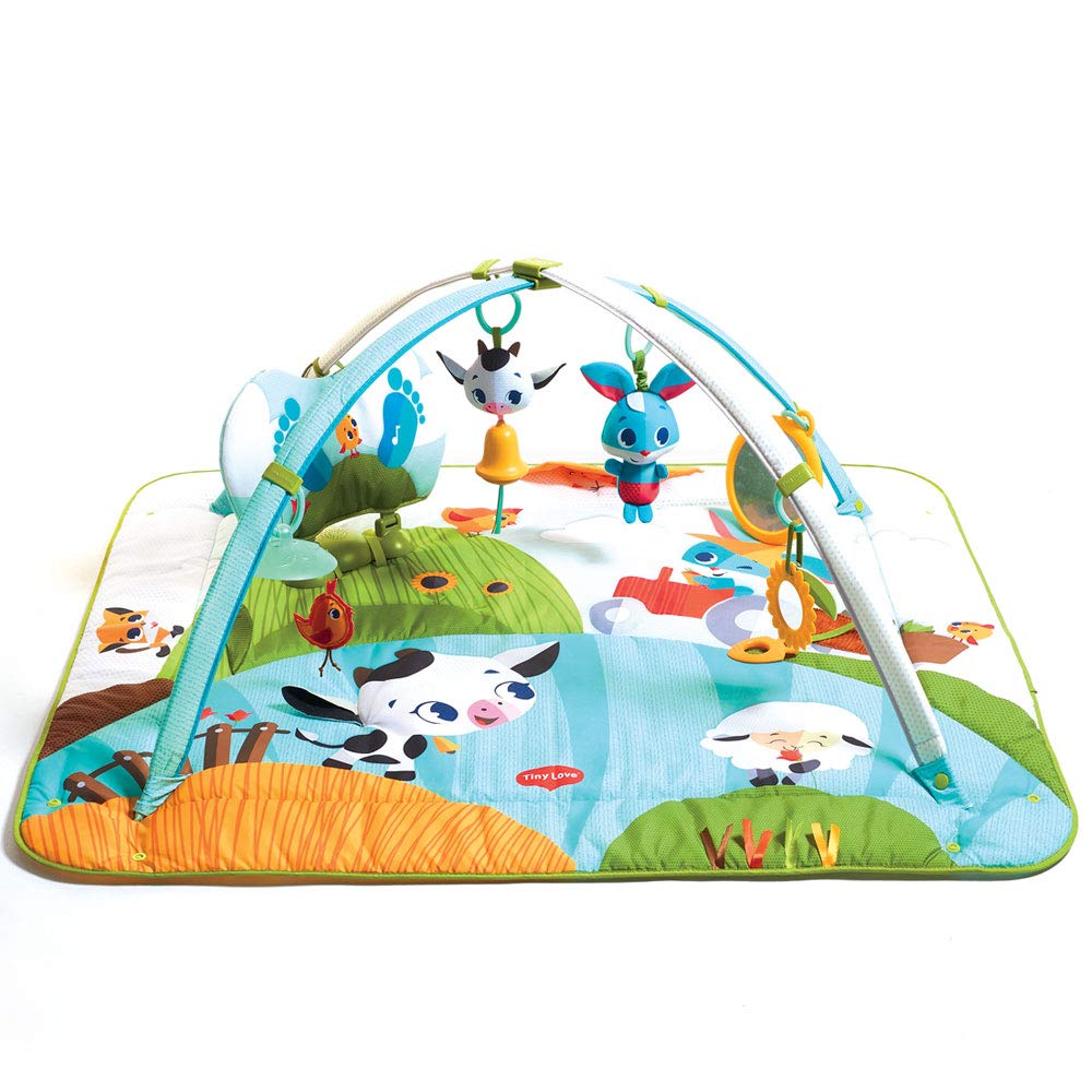 Tiny Love Gymini Kick & Play, Baby Play Mat, Suitable from Birth, 0 Month +, 110 x 100 x 61, Tiny Farm