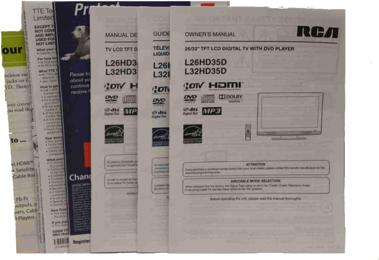 Amazon.com: L26HD35D / L32HD35D Owner's Manual: Home Audio & Theater