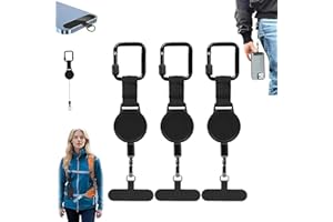 Outdoor Anti-Theft Retractable Phone Lanyard, Retractable Steel-Cable Anti-Theft Phone Holder, for Hiking Climbing Skiing (3P