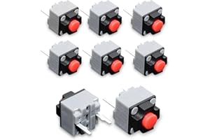 RUNJRX 6 Pcs Kailh Silent Mouse Micro Switch 6 * 6 * 7.3mm Industrial Mute Button Square Switch 10 Million Click (Red GMS6.0)