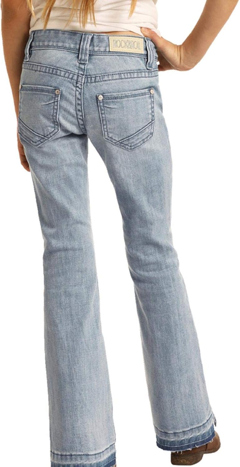light wash split hem jeans