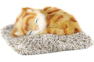 Perfect Petzzz Mini Orange Tabby Kitten, Kitty Toys for Girls, Boys, & Elderly, Realistic Cat Stuffed Animals, Battery-Operated Fake Cat Electronic Pets