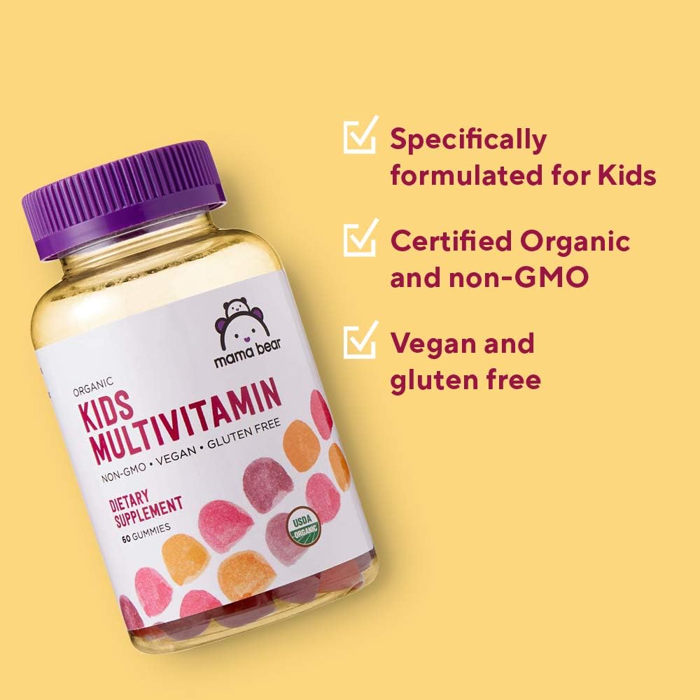  Brand - Mama Bear Organic Kids Multivitamin, 60 Gummies, 1 Month Supply: Health & Personal Care