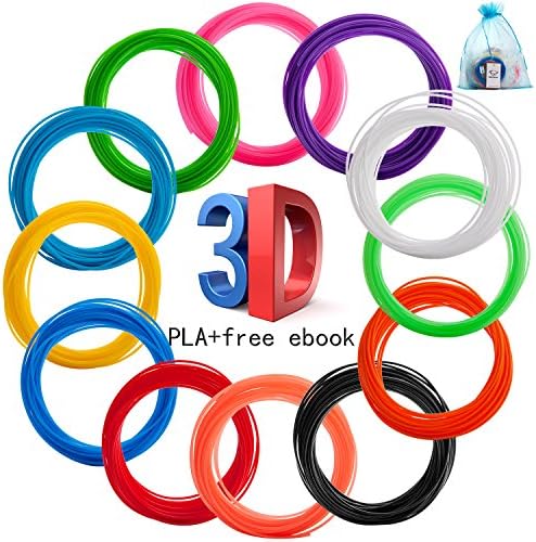 GL Gear Nontoxic PLA 3D Pen Filament Refills 1.75mm 32ft(10M) with 12 Different Colors (contains 4 night colors),Free E-album