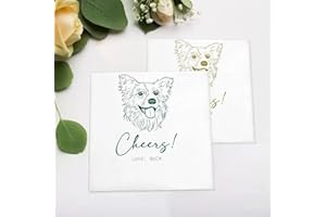 Custom Napkins Wedding,Personalized Photo Illustrated Dog Wedding Napkins with Name,Custom Pet Wedding Napkins,Bridal Shower,