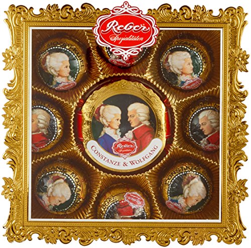 Reber Wolfgang & Constanze Mozart, Mozart-Kugeln, Pastete und Pralinen, Zartbitter- und Alpenmilch-Schokolade, Marzipan…