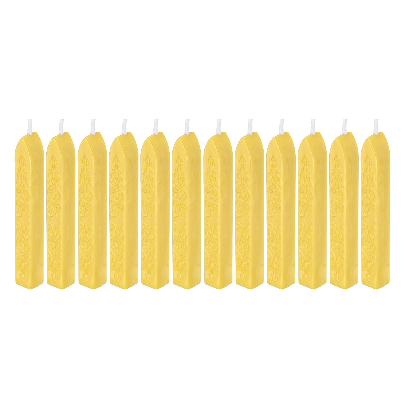 PATIKIL Wax Seal Sticks, 12 Pack Sealing Wax Sticks Sealer for Stamp Seals Letter Wedding Invitation Envelope Craft, Yellow