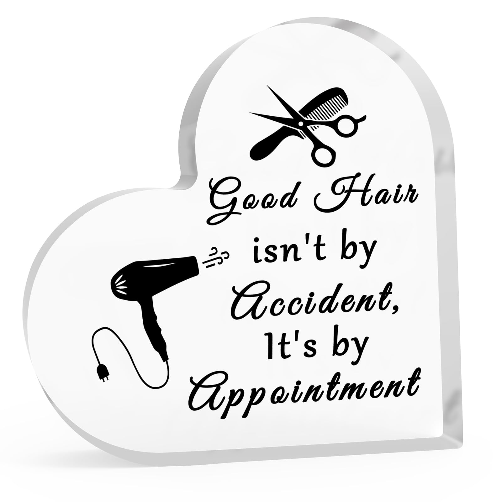 Hair Stylist Gift Appreciation Gifts for Hairdresser Funny Salon Owner Acrylic Heart-Shaped Keepsake Hairstylist Thank You Presents Hairstylist Gift for Women Cosmetology Acrylic Plaque Sign