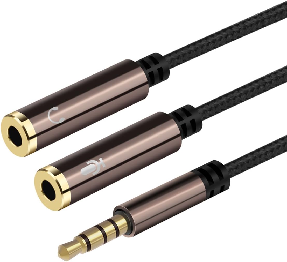 Adaptador Mic y Audio, Cable Audio 3.5mm a Doble 3.5mm para los