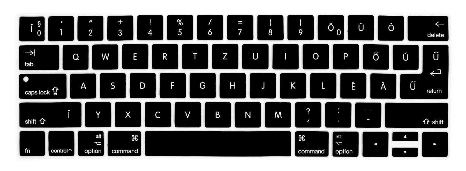 MMDW Hungarian Language Silicone Keyboard Cover for MacBook Pro 13 15 inch 2019 2018 2017 2016 with Touch Bar&Touch ID Model:A2159 A1989 A1706/A1990 A1707,USA and European Version