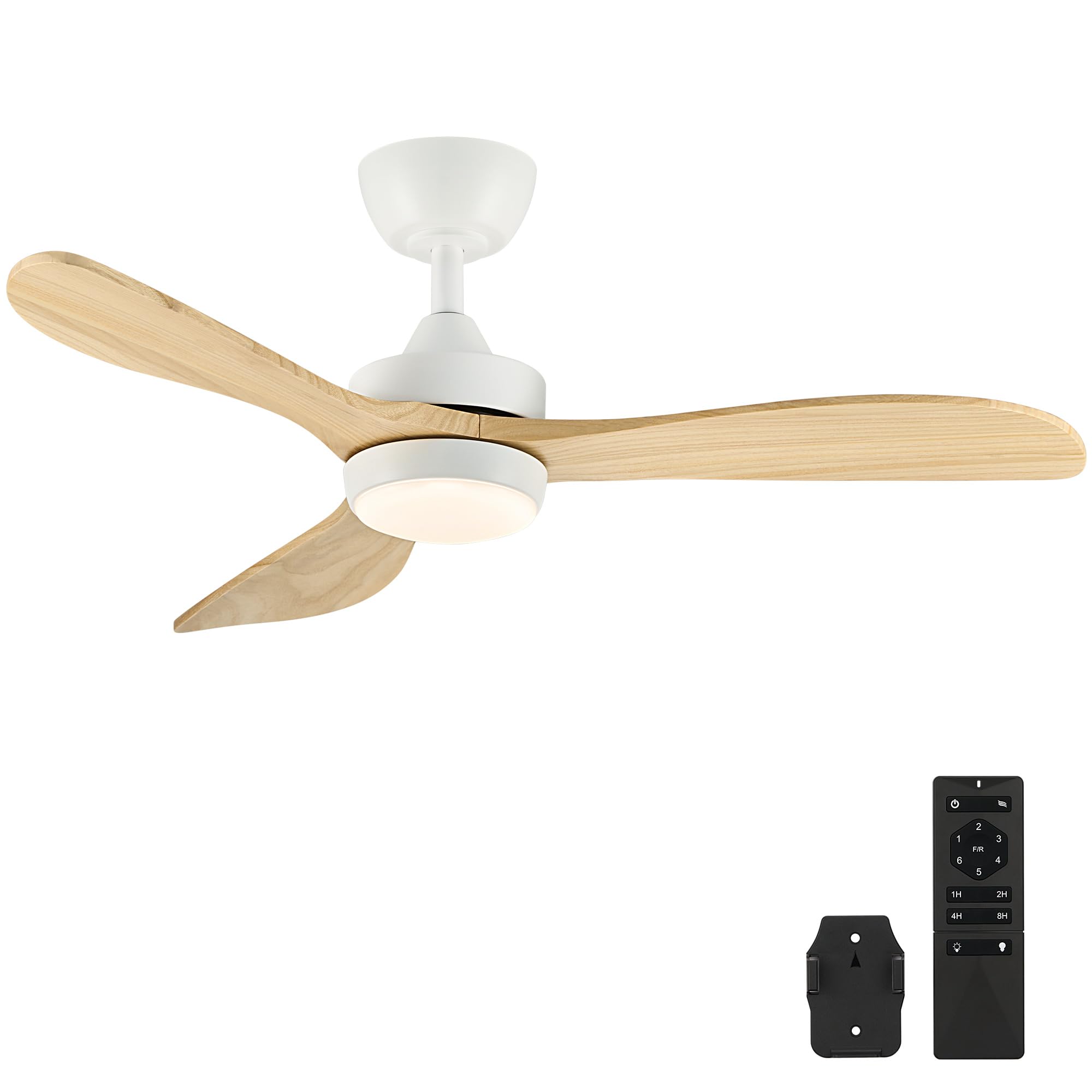 Photo 1 of VONLUCE Ceiling Fans with Lights, 42 Inch Ceiling Fan and Remote, 6-Speeds Noiseless Reversible DC Motor, 3CCT, Wood Ceiling Fan for Outdoor Indoor Farmhouse Patios, White