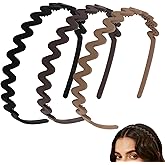 GAFATORY 3 PCS Zigzag Headbands Plastic Hairband with Teeth Non Slip Wavy Headband Thin Stretchy Head Bands Fashion Hair Accessories for Women