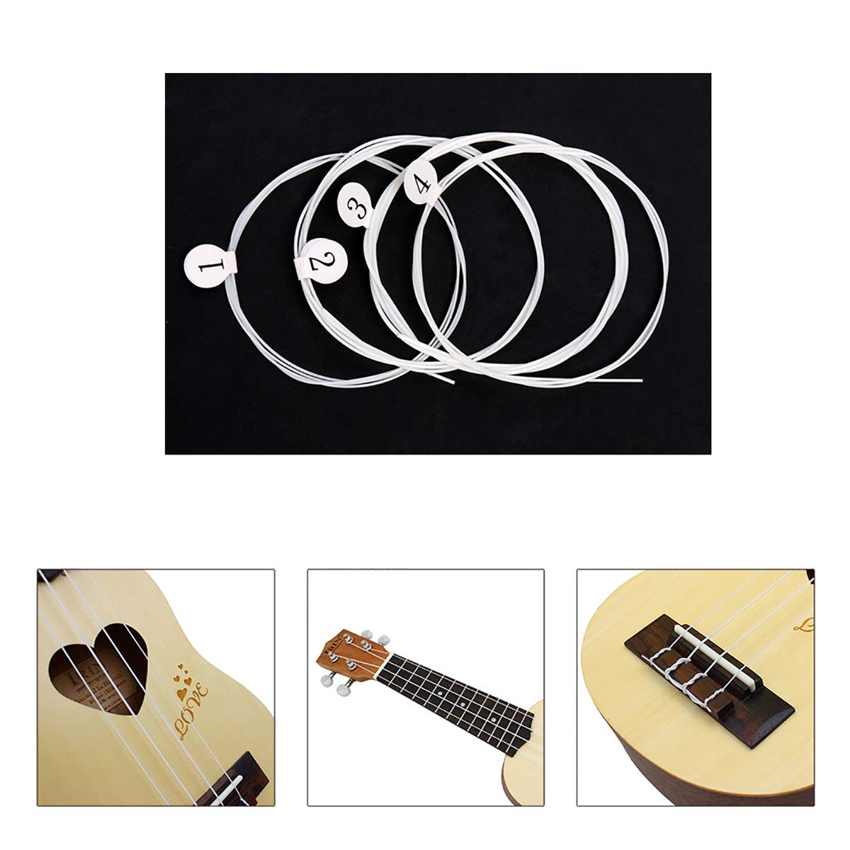 For Sale Labota 5 Sets Of Nylon Ukulele Strings With 10 Felt Ukulele Picks For Soprano 21 Inch Concert 23 Inch Tenor 26 Inch Ukulele 1 String Winder 1 Capo Sell