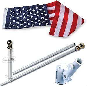 Allied Flag American Home Nylon 3 by 5-Feet US Flag Set with 5-Feet Spinning Flag Pole