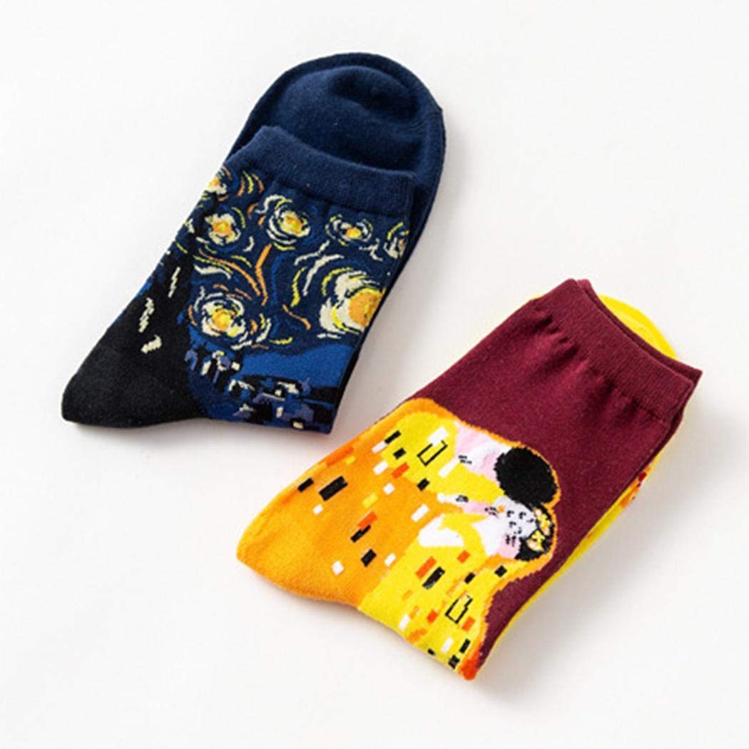 Kiloid Women Men Fashion Cartoon Starry Sky Colorful Cotton Breathable Socks Tights