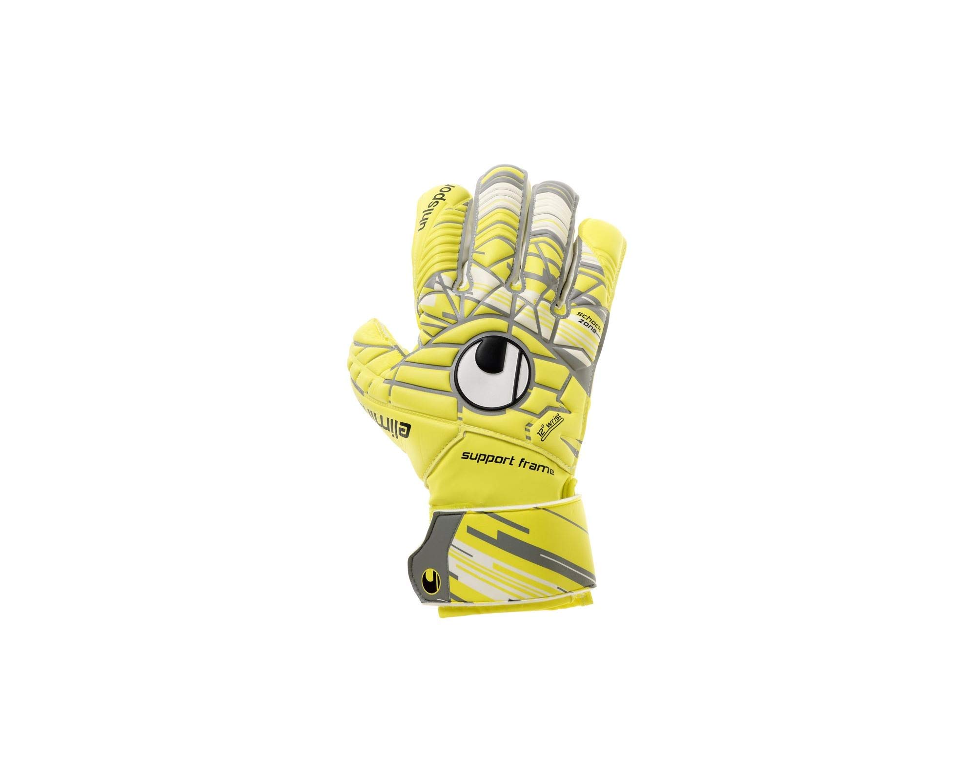 uhlsport Men's ELM Unlimited Soft SF Goalkeeper Gloves, Lite Fluorescent Yellow/Griffin Size 9.0