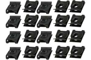uxcell uxcell20pcs Spring Steel Speed Fastener U Nut Clip Black for M5 / ST4.8 Screw Bolt