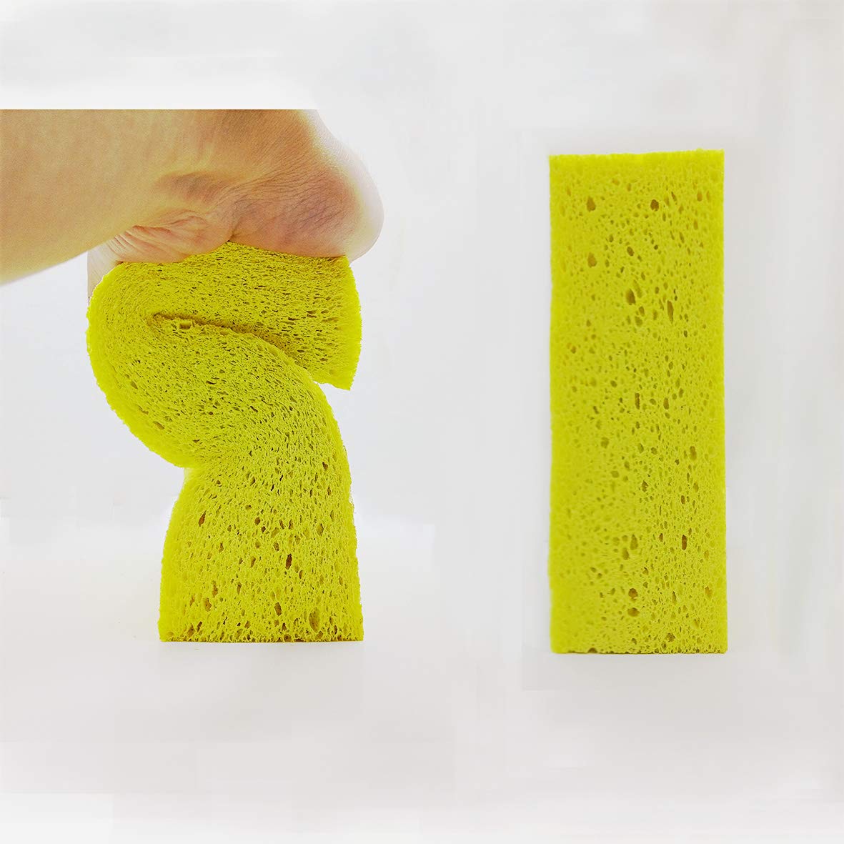 Greenet Car Wash Sponge, Large Cellulose Sponges, Kitchen And Cleaning, Pack Of 3, Yellow, Environmentally Safe Biodegradable