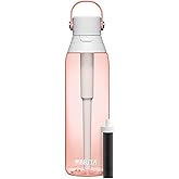 Brita Hard-Sided Plastic Premium Filtering Water Bottle, BPA-Free, Reusable, Replaces 300 Plastic Water Bottles, Filter Lasts 2 Months or 40 Gallons, Includes 1 Filter, Blush - 26 oz