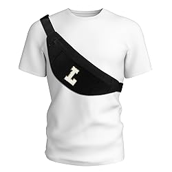 Large Fanny Pack Initial Crossbody Bag for Women