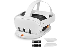 ALCOPANDA Charging Dock for Meta Quest 3, with 2 Rechargeable Batteries,Magnetic Charging Station for Quest 3 VR Headset & Controllers