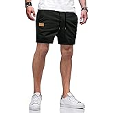 JMIERR Mens Casual Shorts Cotton Drawstring Summer Beach Stretch Twill Chino Golf Short with Pockets