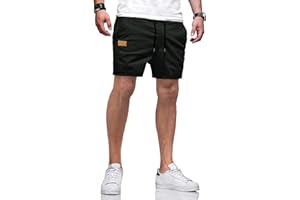 JMIERR Mens Casual Shorts Cotton Drawstring Summer Beach Stretch Twill Chino Golf Short with Pockets