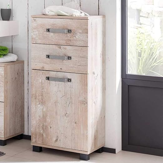 Pharao24 Unterschrank Im Dekor Eiche Grau Badezimmer Amazon De Kuche Haushalt