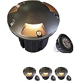 MALORY Brass Top Cover Landscape Well Lights,（5‘’H 12V Low Voltage Outdoor In Ground Lights,Landscape Lighting for Pathway, D