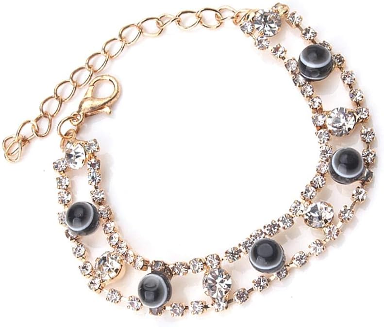 Evil Eye Bracelet Gold Plated Crystal Link Chain Eyes