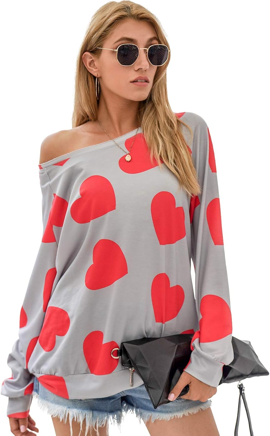 cute red off the shoulder tops