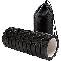 Kunova 13" Deep Tissue Grid Yoga Fitness EVA Massage Foam Roller with Carrying Bag Medium Density Deep Tissue Massager for Mu
