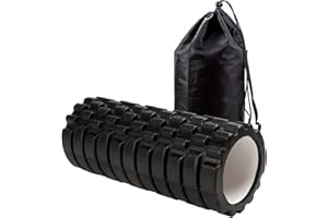 Kunova 13" Deep Tissue Grid Yoga Fitness EVA Massage Foam Roller with Carrying Bag Medium Density Deep Tissue Massager for Mu