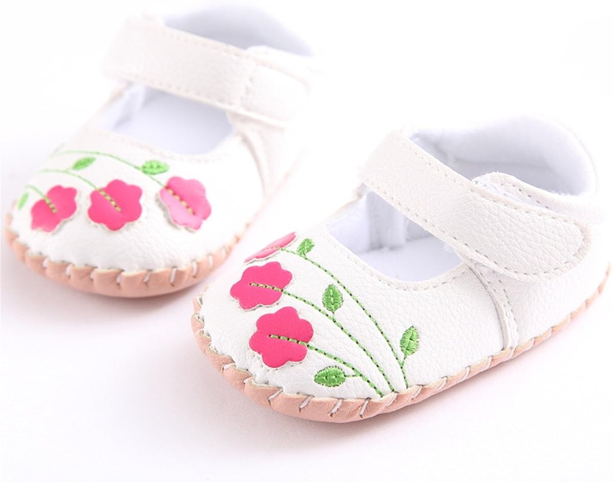  | Meckior Infant Baby Girls Boys Handmade Princess Flats Toddler First Walkers Soft PU Leather Non-Slip Crib Wedding Dress Shoes | Sandals