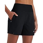 baleaf Women's 5" Swim Shorts High Waisted Quick Dry Swimming Bottom Boxer Liner Board Beach Shorts with Zipper Pockets