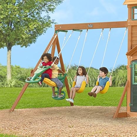 kidkraft ashberry wooden swing set