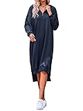 BIUBIU Women's Long Sleeve Zipper V Neck Oversized