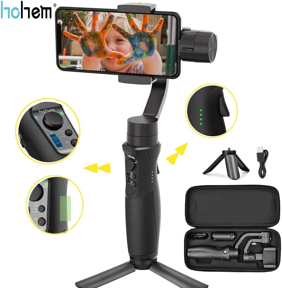 Hohem iSteady Mobile Plus Handy Gimbal 3-Axis Handheld Stabilizer for Smartphone iPhone 11/11 Pro/X XR XS Samsung S10, S9, Note 9/8,Sport Inception Mode Visual Auto Tracking 280g Payload