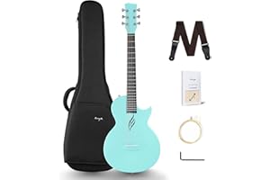 GENERIC Enya Nova Go Carbon Fiber Travel Acoustic Guitar | 1/2 Size Lightweight Moisture-Proof Guitara | Adult & Beginner Portable Guitar with Gig Bag & Accessories (Blue)