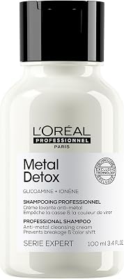 L'OREAL PROFESSIONNEL - Crème Lavante Metal Detox - Shampoing Anti-Casse & Anti-Metal - +67% de Nutrition - Empêche La Couleur de Virer - Cheveux Secs, Abîmés & Cassants - Format Voyage 100 ml