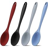 4 Pieces Silicone Mixing Spoon for Cooking Heat Resistant, Large Silicone Basting Spoon Utensil Spoon Non-stick Serving Spoon