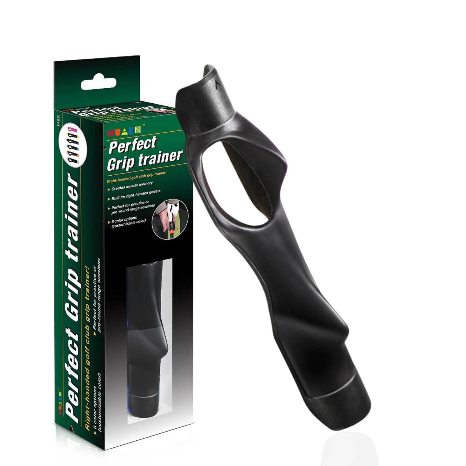 SUBORAWOS Golf Grip Trainer, Golf Swing Trainer, Golf Training Aid Posture Correction Practice Alignment, Right & Left Hand Practice(Black)