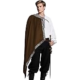 Medieval Shoulder Cape Men, Renaissance Outfit Shawl Half Cloak, Medieval Samurai Shrug Cloak for LARP, Halloween Costume