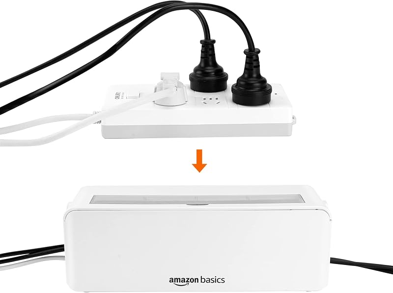 Caja organizadora de cables para ocultar y organizar cables, tamaño grande, Blanco