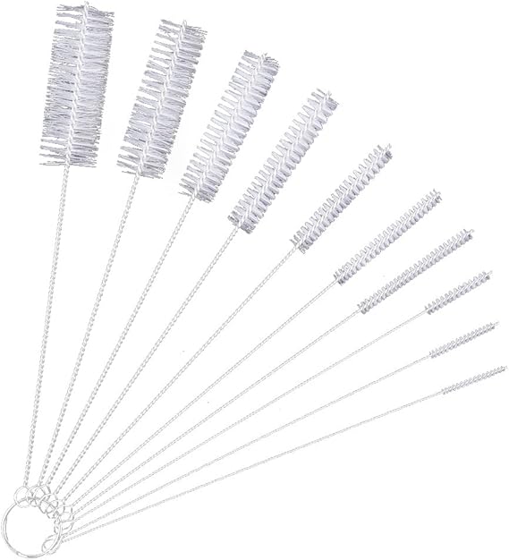 10 Pieces Nylon Tube Brush Pipe Cleaning Brushes, White Amazon.co.uk