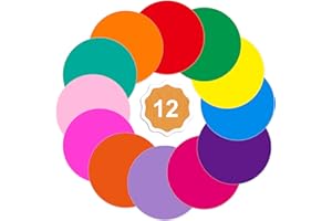 Konsait 12 Pieces Dry Erase Dots, Removable Vinyl Circles Stickers Colorful Wall Decal White Board Marker Classroom Markers for Home Office School Decorations(11.8 Inch)