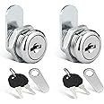 Truck Tool Box Locks, 2-Pack 5/8" Cylinder Key Alike Cam Lock Replacement Kit for Mounting in Trucks, Trailer, Rv Boxes, Mailboxes or Cabinets and Drawers, Fits on 0.39" (10mm) Max Door Thickness