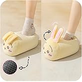 lqwplush Slippers for Women Men Cute Fluffy Animal Slippers,Movable Ears Warm Winter Wear Home Cozy Furry Soft Indoor Shoes